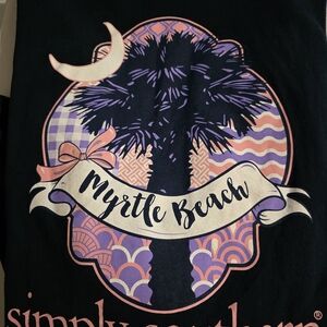 Simply Southern Navy Tee with Gold Bow